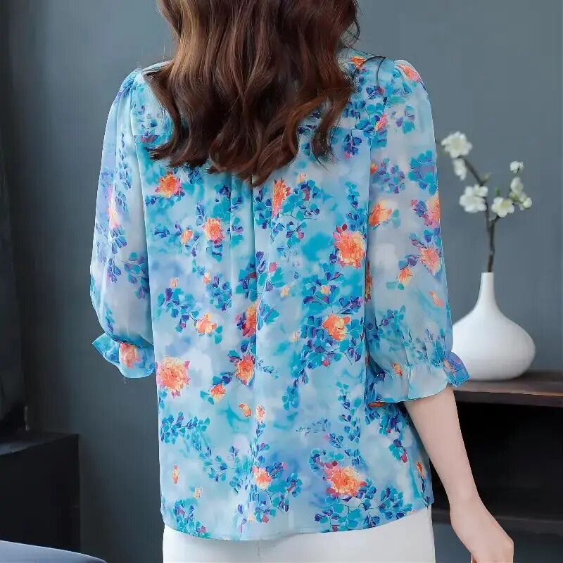 Arendina - Zomerse Blouse met Halve Mouw