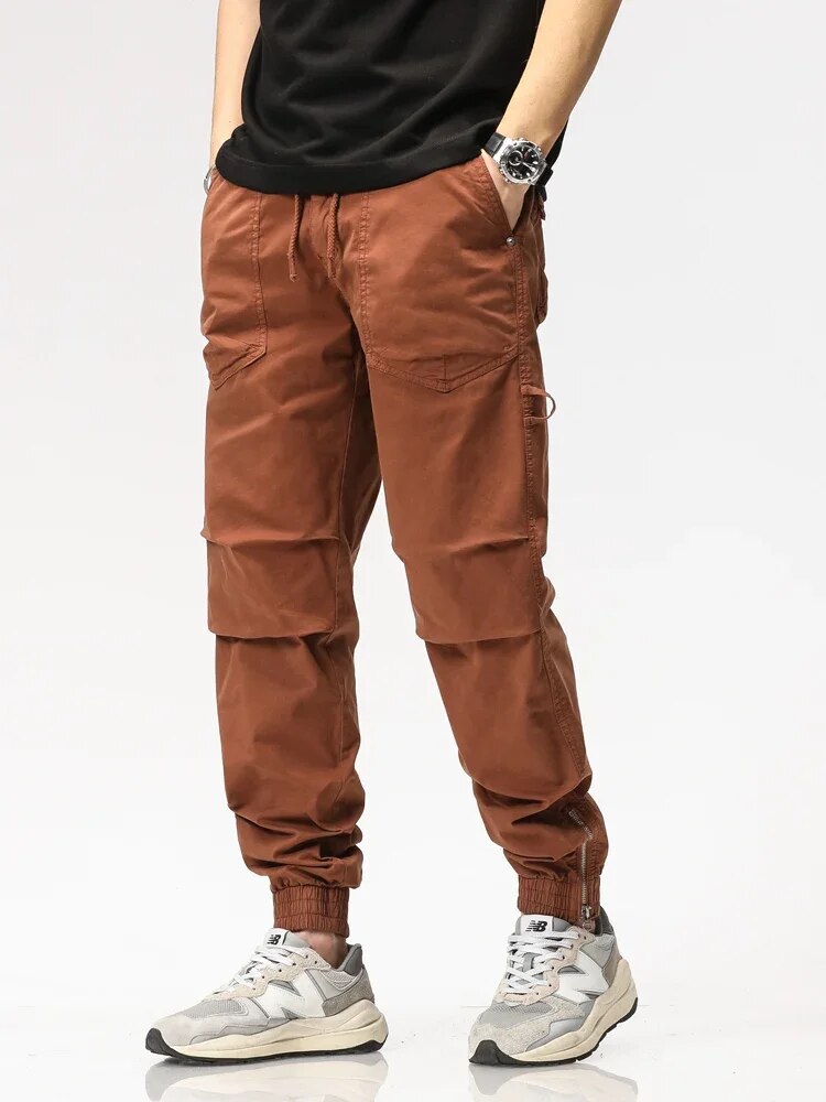 Berend - Heren Slim-Fit Cargo Broek met  Trekkoord