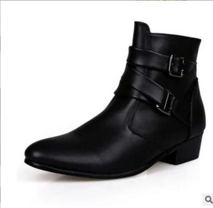 Alvize - Retro Heren Enkelboots met Dubbele Gespsluiting