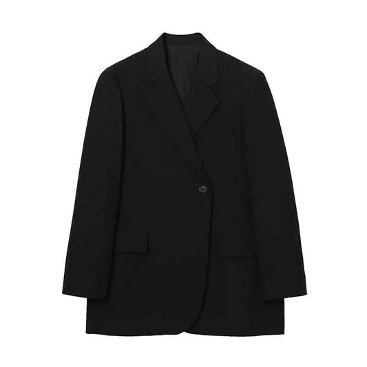 Galilea - Elegante Zwarte Losvallende Herfstblazer voor Dames