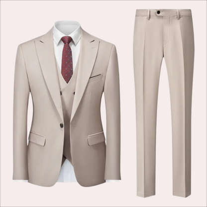 Josef - 3-delig set voor heren bestaande uit een eenvoudige zakelijke blazer, vest en broek.