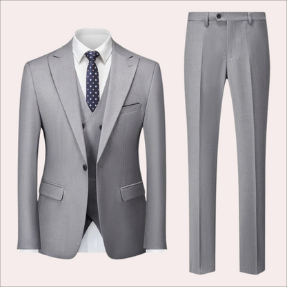 Josef - 3-delig set voor heren bestaande uit een eenvoudige zakelijke blazer, vest en broek.