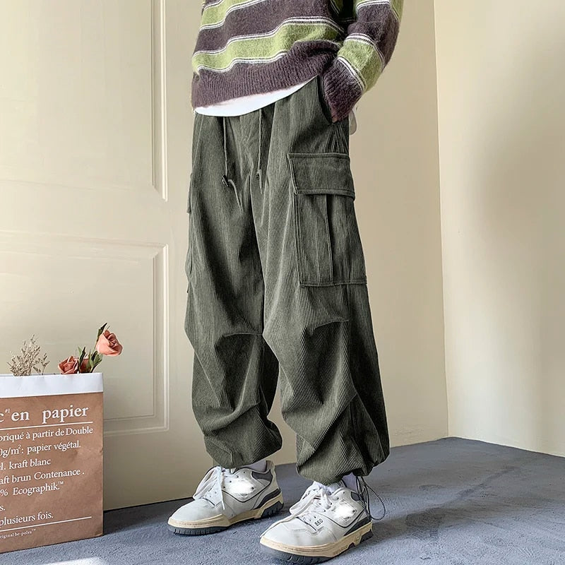 Yusuf - Heren Baggy Corduroy Cargo Broek