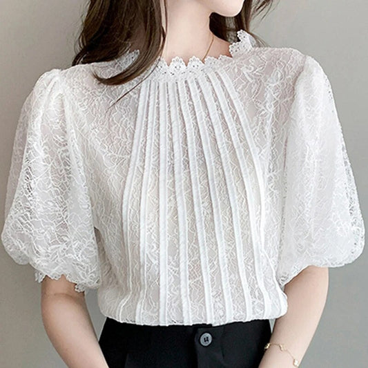 Cecilie - Staande Kraag Blouse