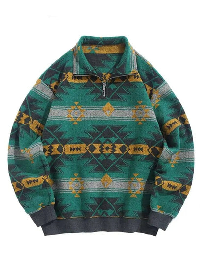 Jowi - Azteekse Jacquard Coltrui Sweatshirt