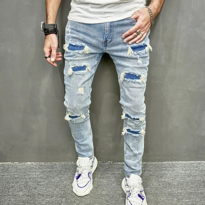 Calvin - Slank Gescheurd Jeans voor Heren