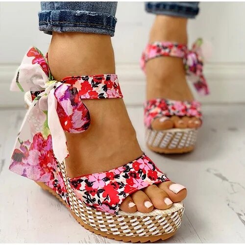 Belinda - Vrouwen Bloemen Enkel Band Sandalen