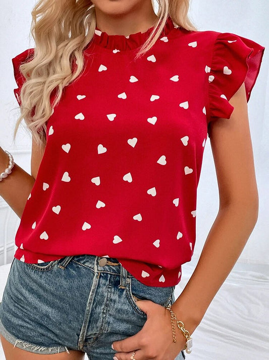 Dalia - Damesblouse met chiffonprint