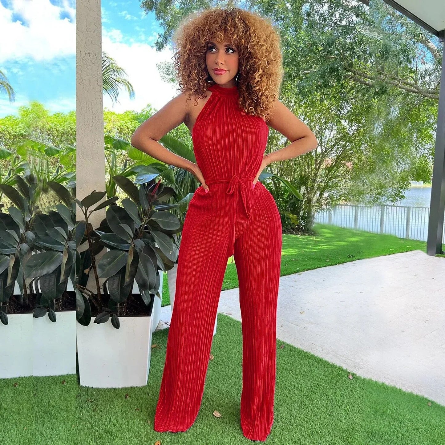 Christine - Mouwloze Bandage Jumpsuit