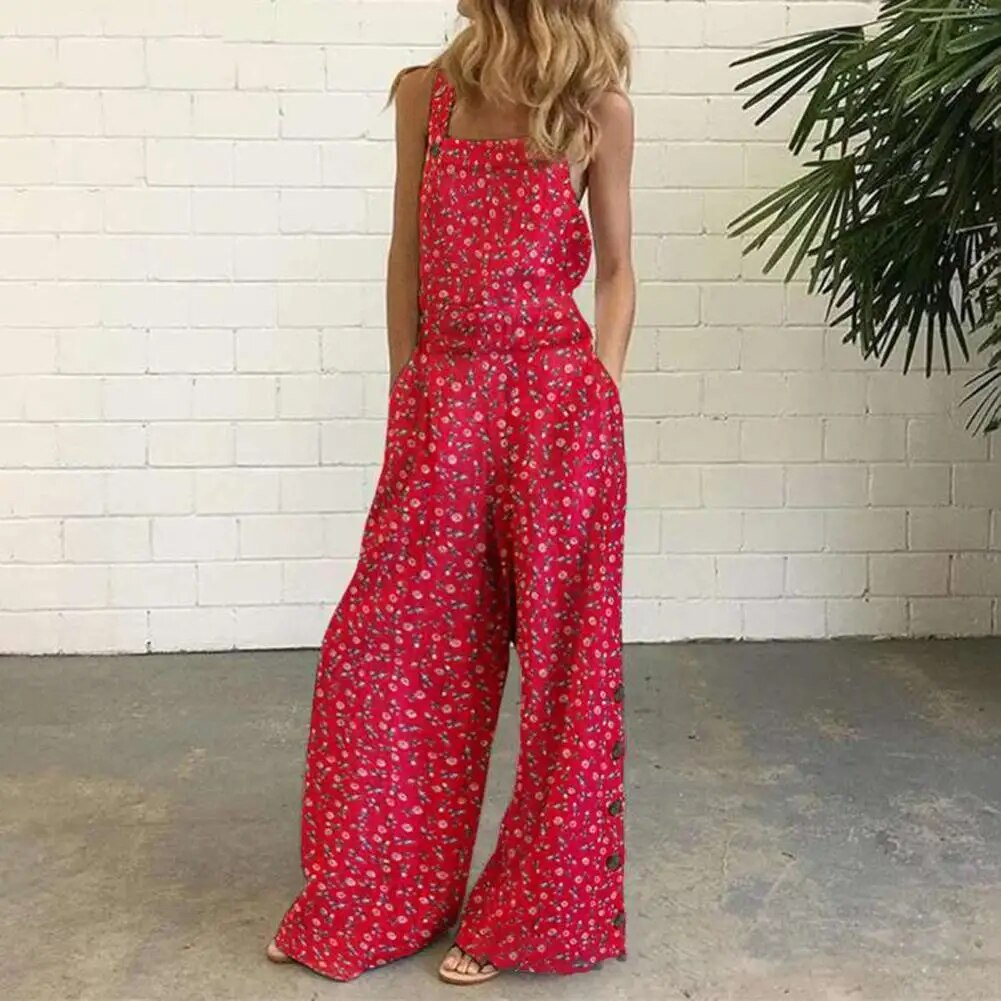 Juliane - Bloemenprint Jumpsuit met Hoge Taille