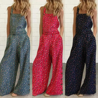 Juliane - Bloemenprint Jumpsuit met Hoge Taille