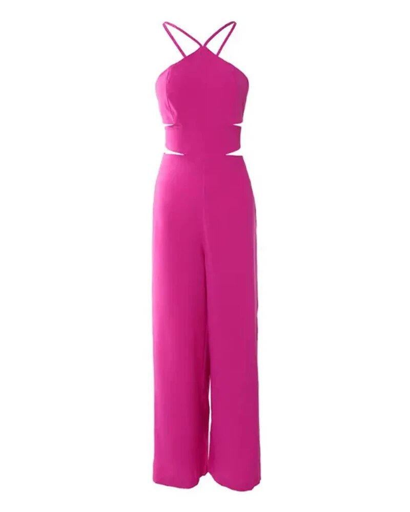 Doortje - Vrouwen Rugloos Zijkant Spleet Jumpsuit