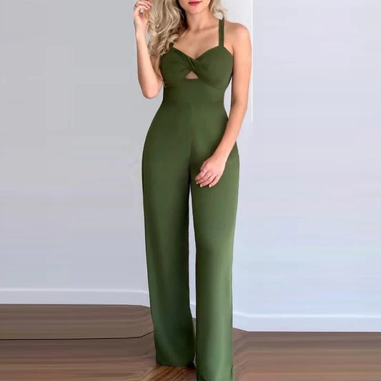 Narani - Vrouwen Elastisch Taille Kriskras Terug Jumpsuit