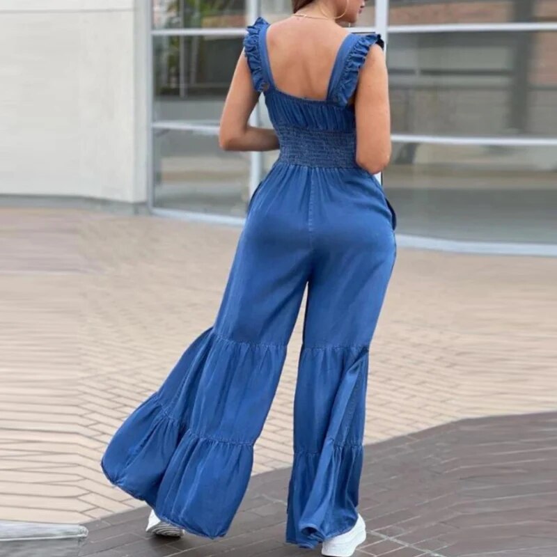 Cinderella - Chic Denim-look Jumpsuit