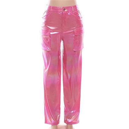 Milla - Stralende Metallic Cargo Broek voor Dames