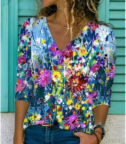 Gail - Boho Bloemen Blouse