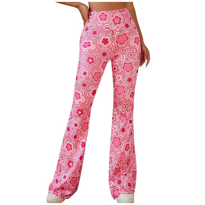 Uliah - Vrouwen Hoog Taille Bloemen Uitlopend Broek