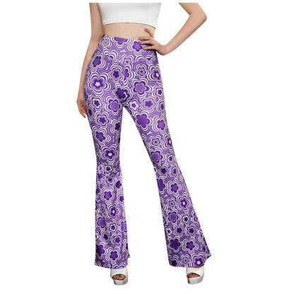 Uliah - Vrouwen Hoog Taille Bloemen Uitlopend Broek