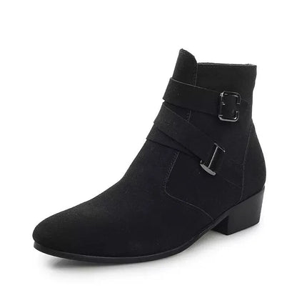 Alvize - Retro Heren Enkelboots met Dubbele Gespsluiting