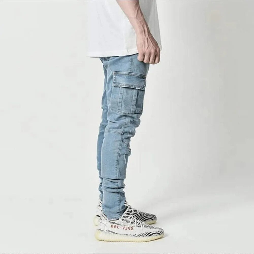 Bjorn - Heren Denim Cargo Broek