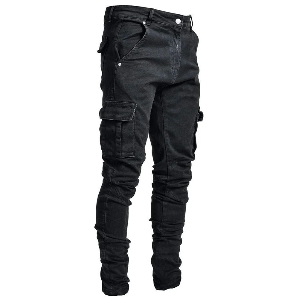 Maximo - Multi-Pocket Denim Cargo Broek voor Heren