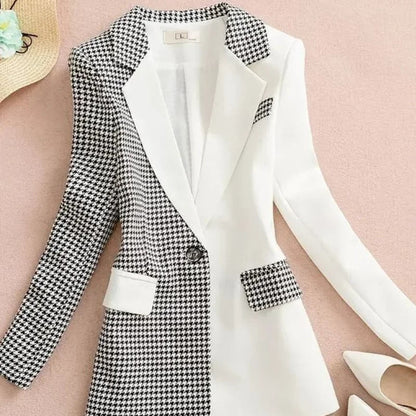 Fiorella - Damesblazer met trendy ruitjespatroon