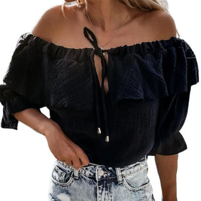 Nassira - Casual blouse met ruches