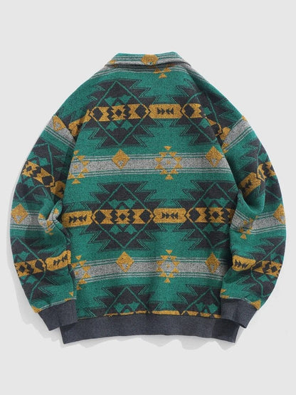 Jowi - Azteekse Jacquard Coltrui Sweatshirt