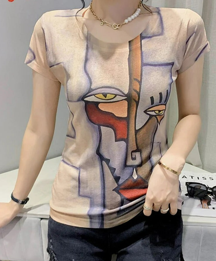 Ivana - Zomer Cartoon Print T-shirt