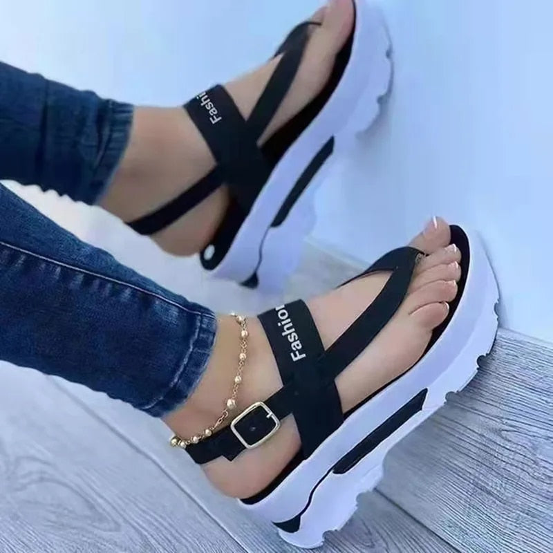 Clarice  - Zomerse Platform Sandalen met Wiggen