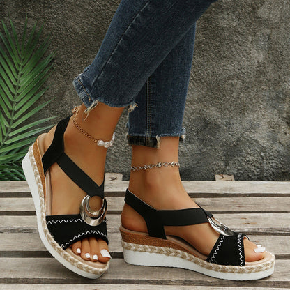 Maisie - Slangenprint Wedge Sandalen