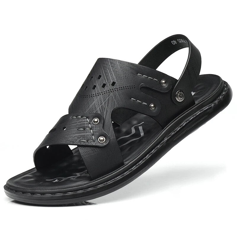 Quentin - Heren Enkel Band Microvezel Leer Strand Sandalen