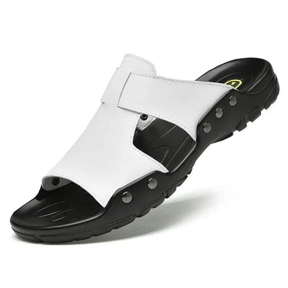 Yannide - Heren Lichtgewicht Koe Leder Plat Strand Sandalen