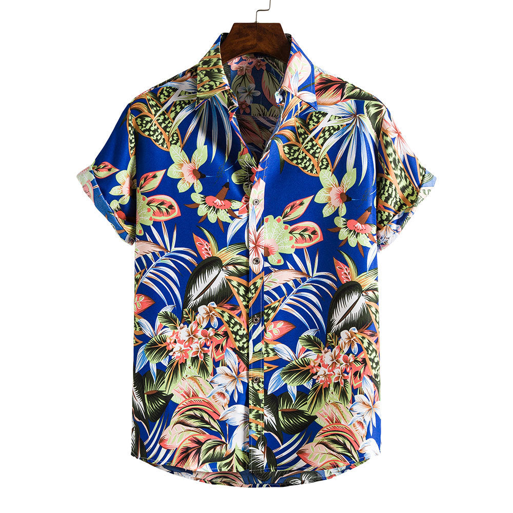 Donovan - Heren Kort Mouw Casual Tropisch Shirt