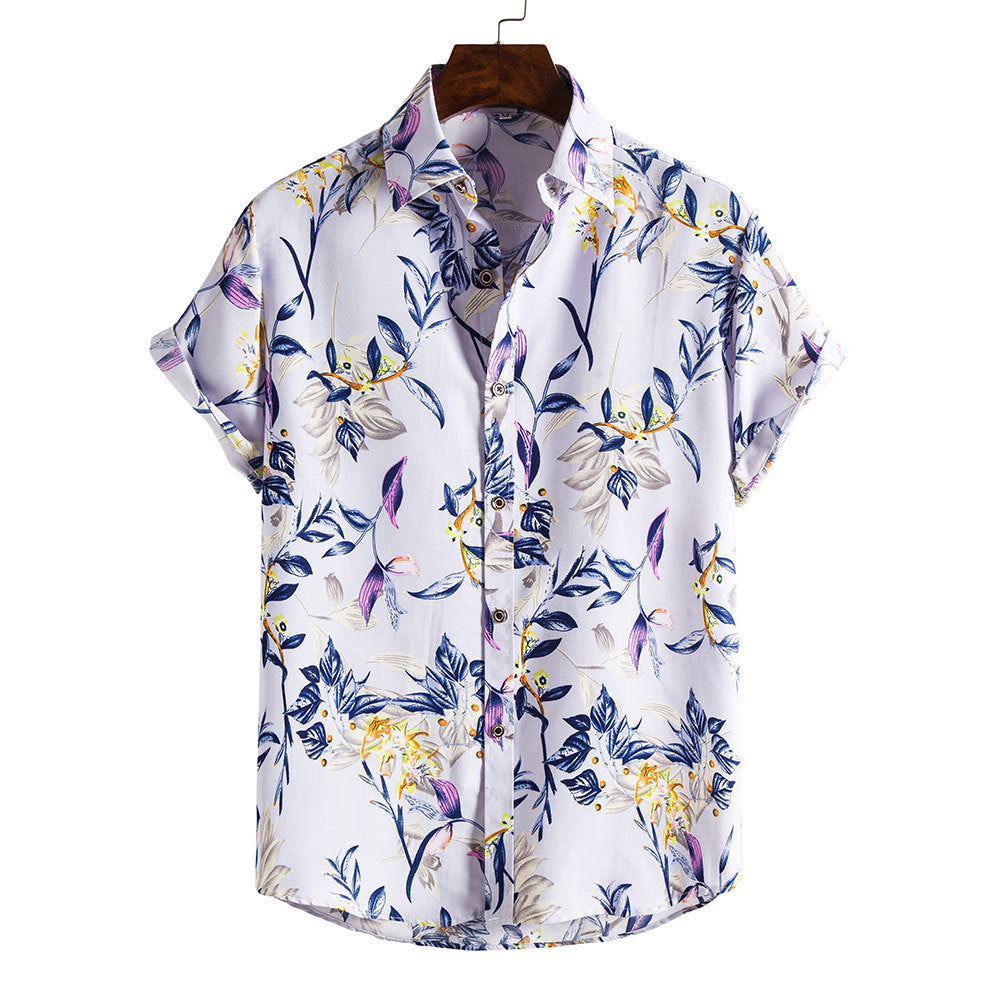 Donovan - Heren Kort Mouw Casual Tropisch Shirt