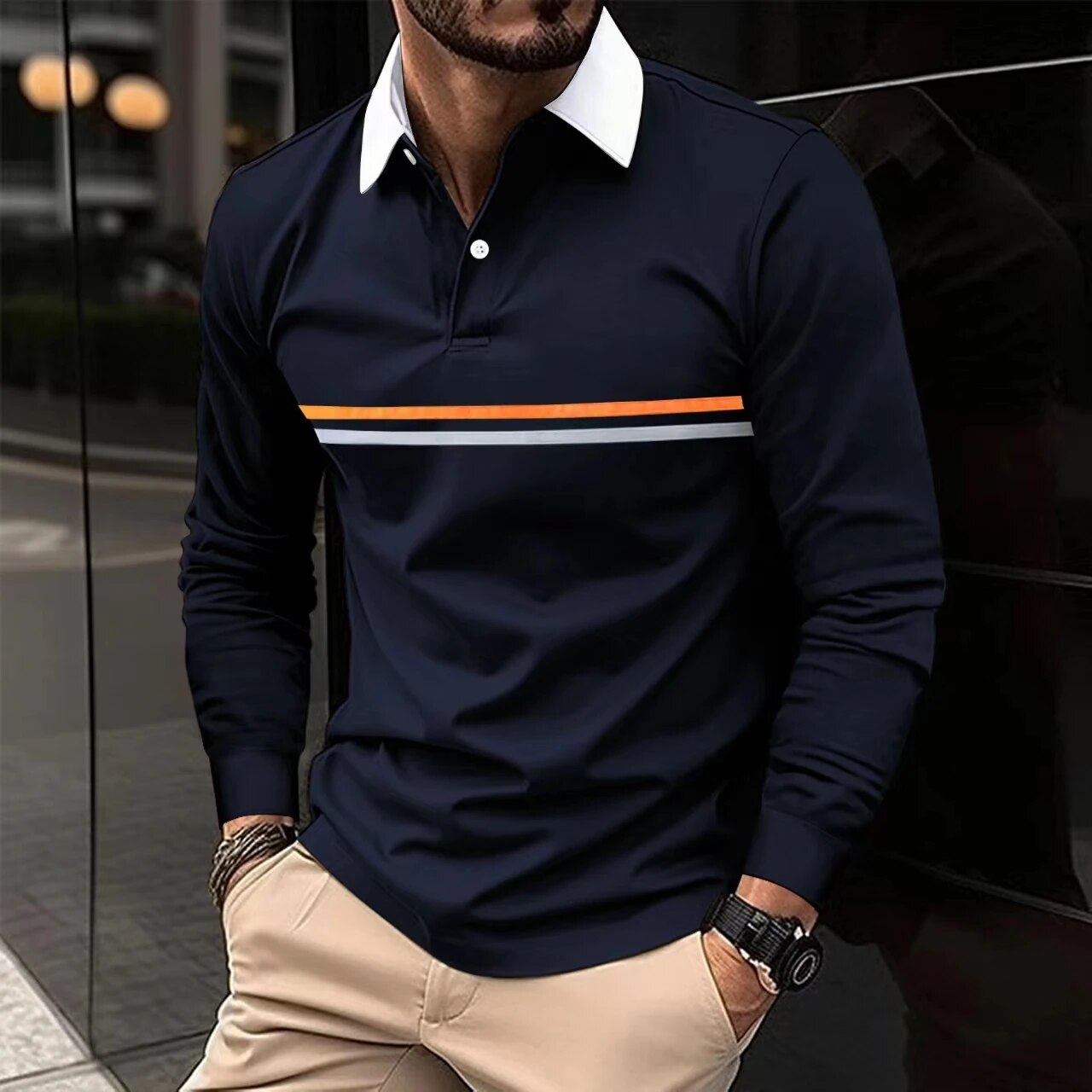 Andy - Heren Poloshirt Met Lange Mouwen