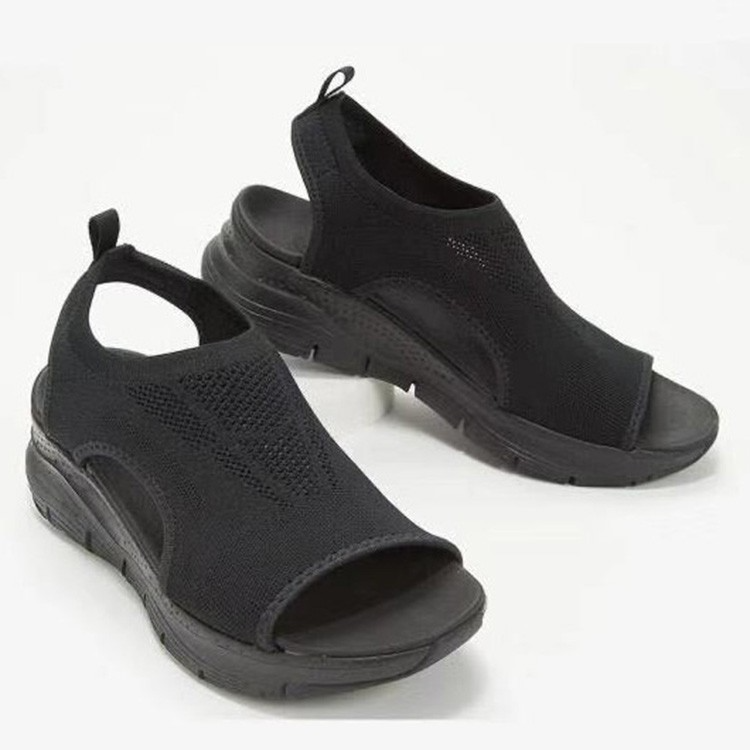 Eriska - Vrouwen Peep teen Elastisch Riem Ademend Maas Sandalen