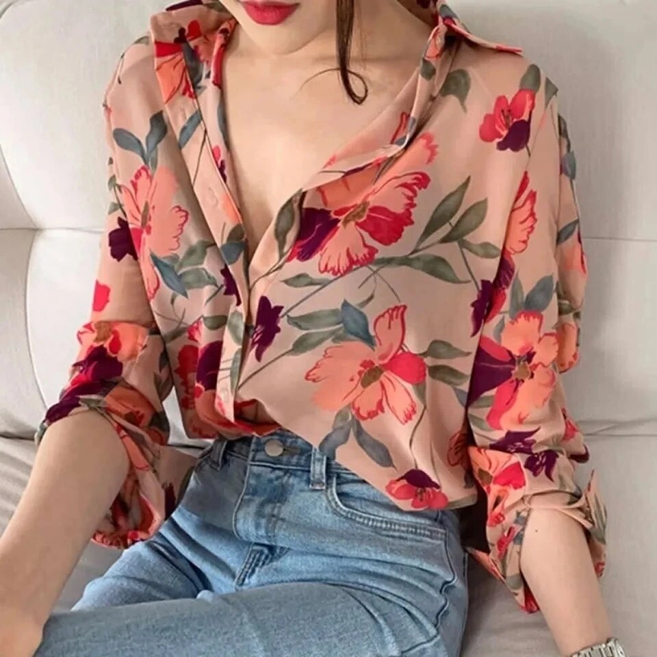 Orlene - Bloemen Chiffon Blouse