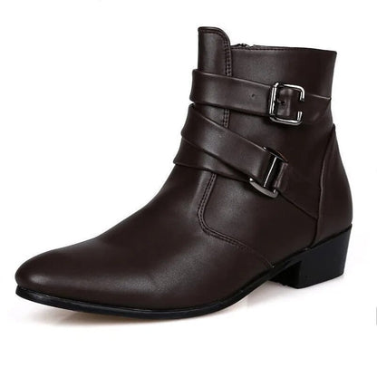 Alvize - Retro Heren Enkelboots met Dubbele Gespsluiting