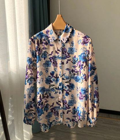 Lydia - Zijden Bloemenblouse voor Moderne Vrouw