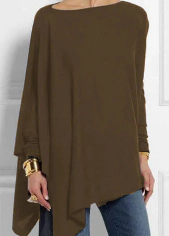 Sierra - Elegante Poncho van Kasjmiermix met Asymmetrische Snit