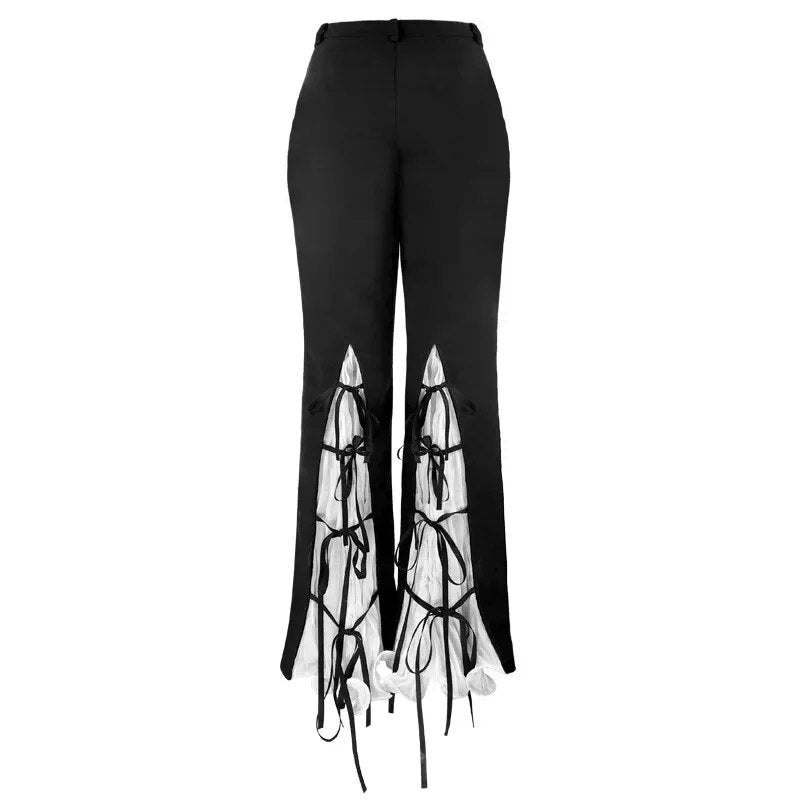 Franlie - Vrouwen Hoge taille Stiksels Flare Broek